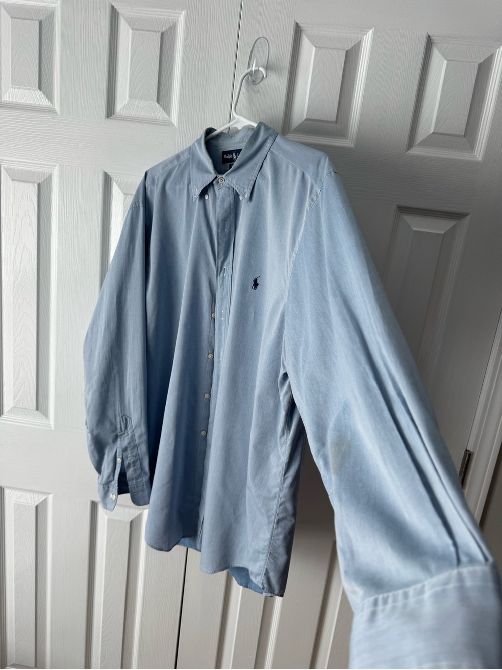 Polo Ralph Lauren Yarmouth Light Blue Dress Shirt 17 34 / 35 Vintage Malaysia